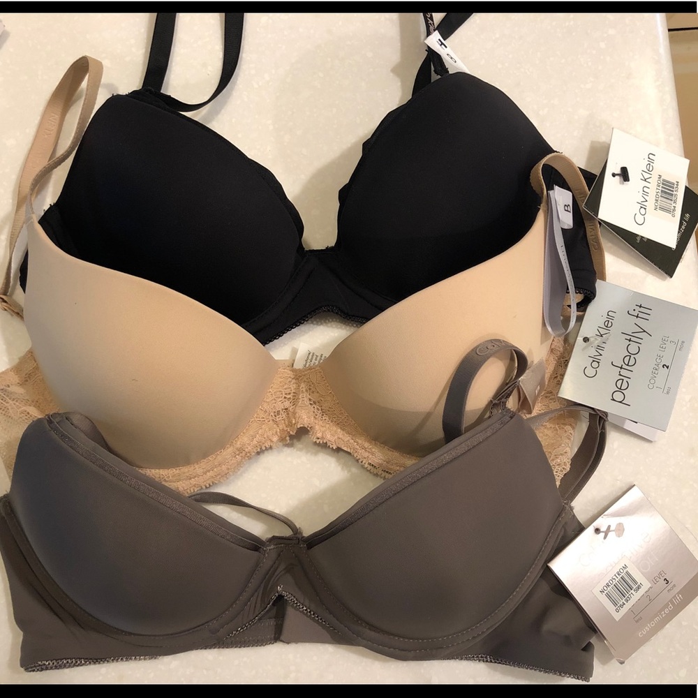 NWT Set of 3 Calvin Klein Push-Up Bras 32B